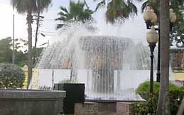 Fountain outside campus