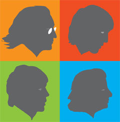 Silhouettes of the Beatles