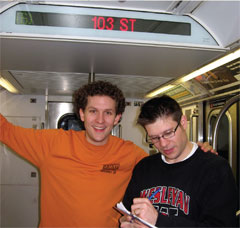 Chirs and Matt on the subway